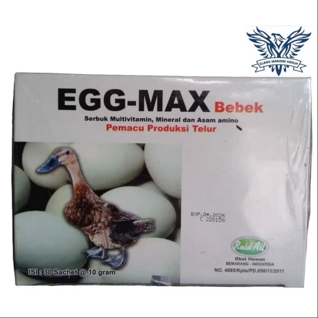 Egg Max Bebek Vitamin Bebek Petelur 10gr Raid-All Pemacu Produksi Telur Bebek