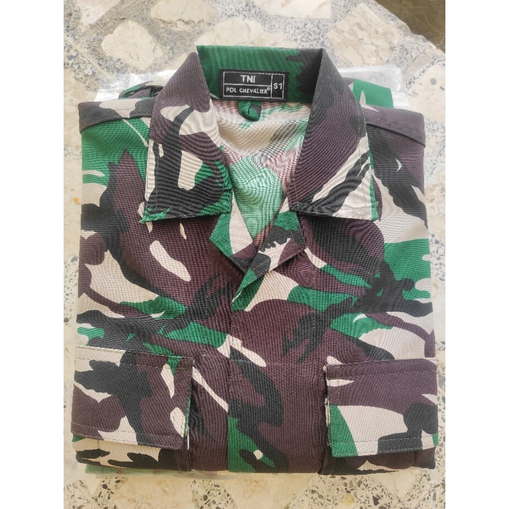 BAJU PDL TNI LORENG MALVINAS BAHAN VELBED WOLL KANCING, ANTI AIR, ANTI LUNTUR DI PERKERAS by. CHEVAL