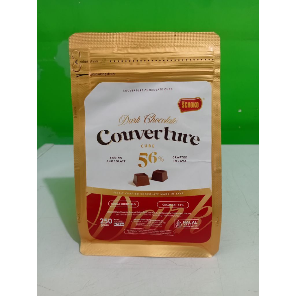 

SCHOKO Dark Chocolate Couverture Cube 56% 250gr