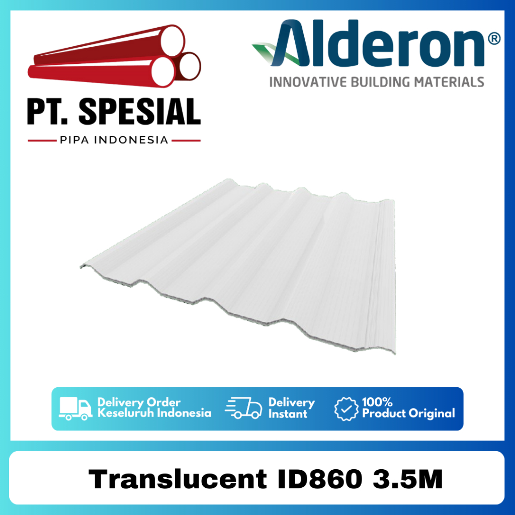 Atap UPVC Alderon Twinwall ID860 3.5M 10mm - Permeter - 05