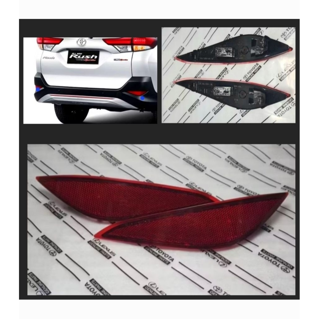 Lampu bemper belakang reflektor mata kucing mobil Rush Terios 2018 2019 2020 2021 2022 Kanan Kiri (O