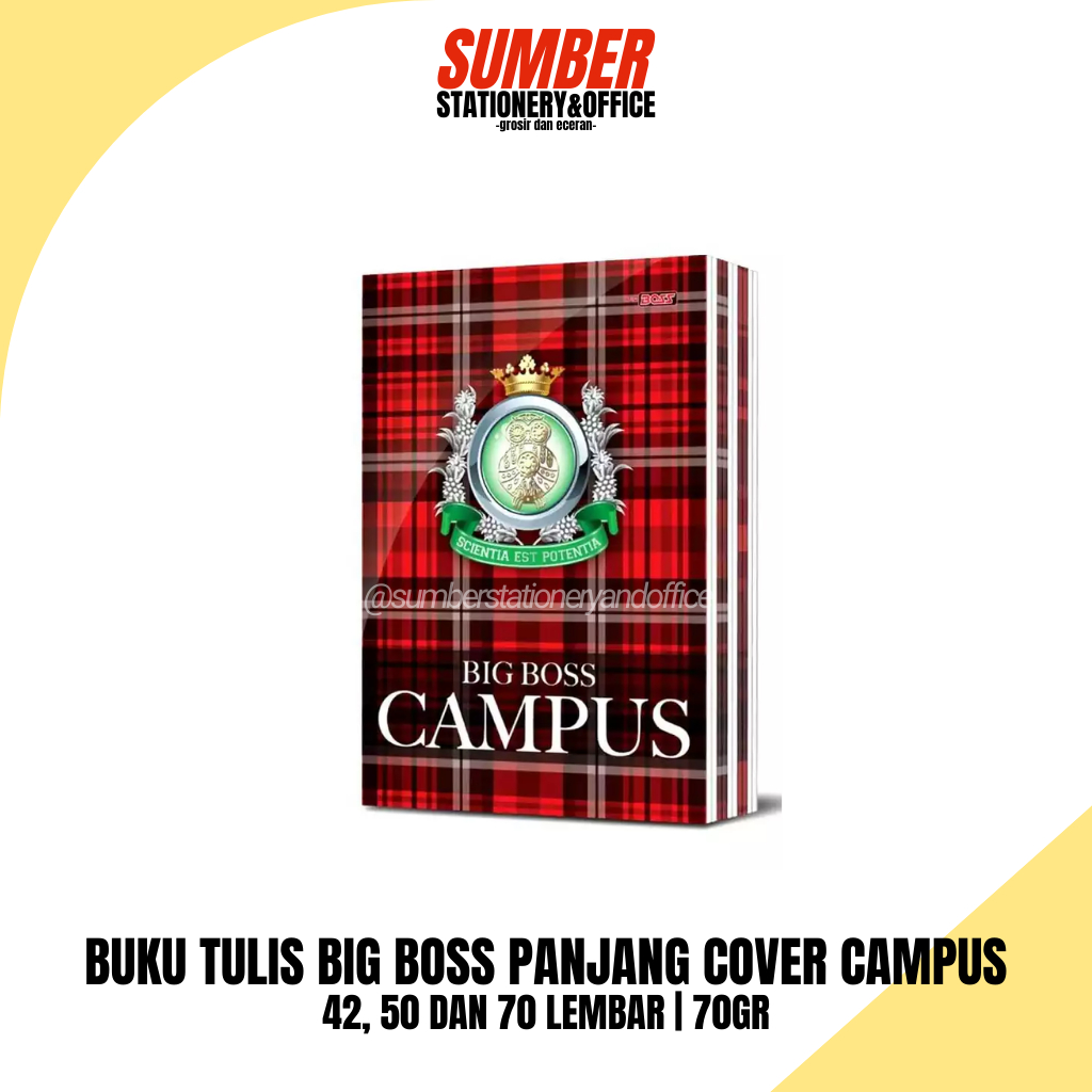 

[1 PACK] BUKU TULIS BIG BOSS CAMPUS 42, 50, 70 LEMBAR - B5