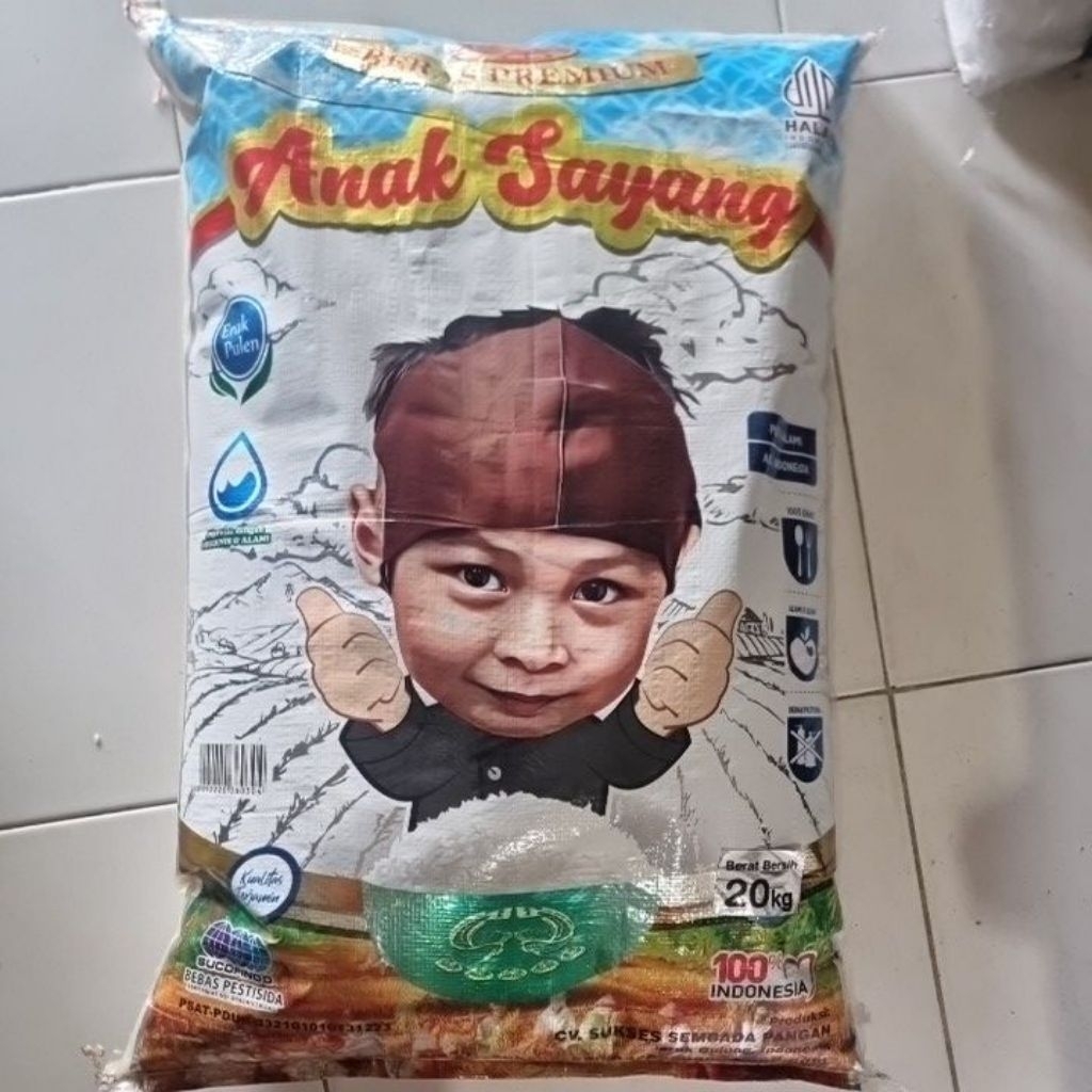 

Beras Anak Sayang (isi 20 kg)