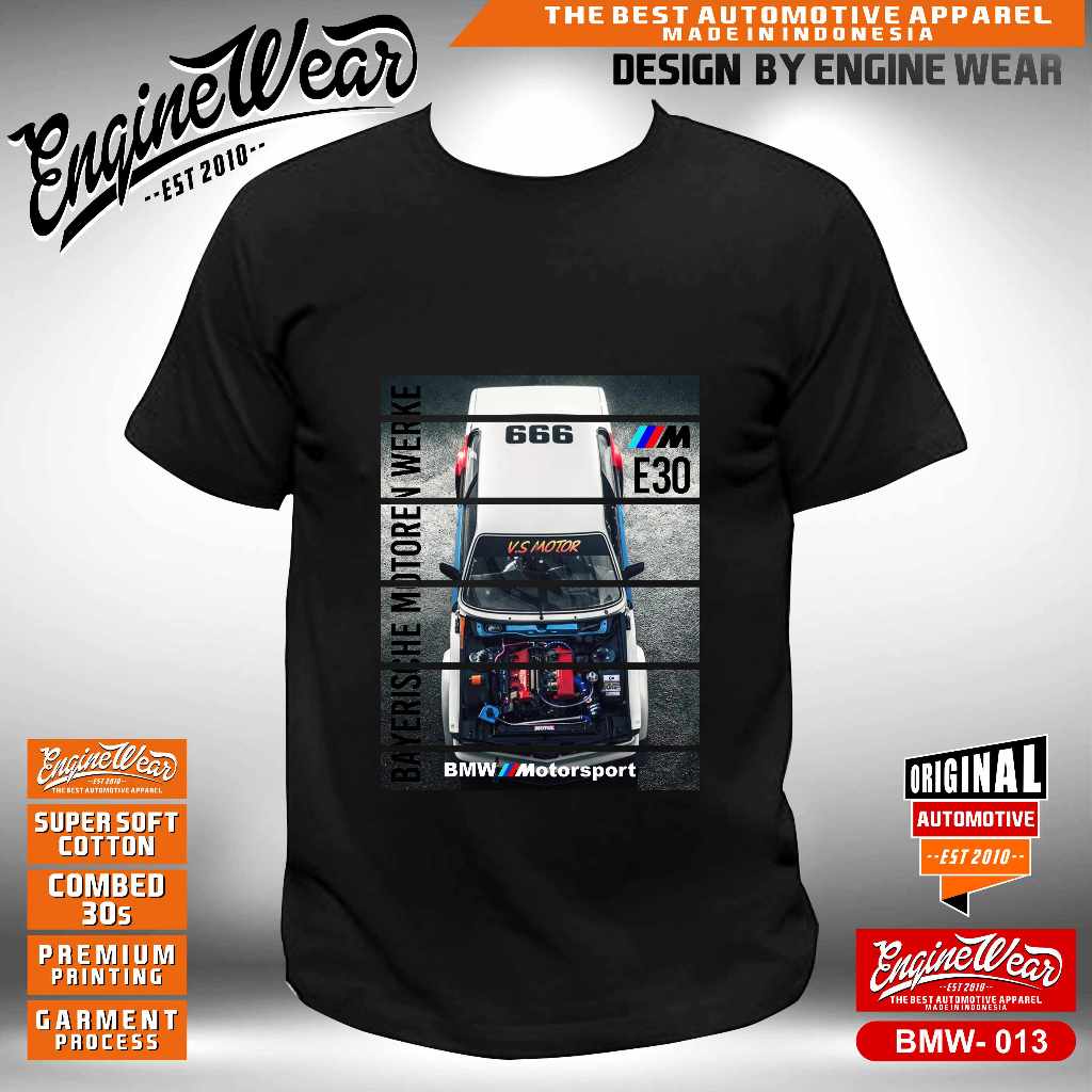 kaos BMW e30 bimmer m3 e34 e36 e38 e90 e46 seri 7 tshirt otomotif kaos mobil automotive baju balap s