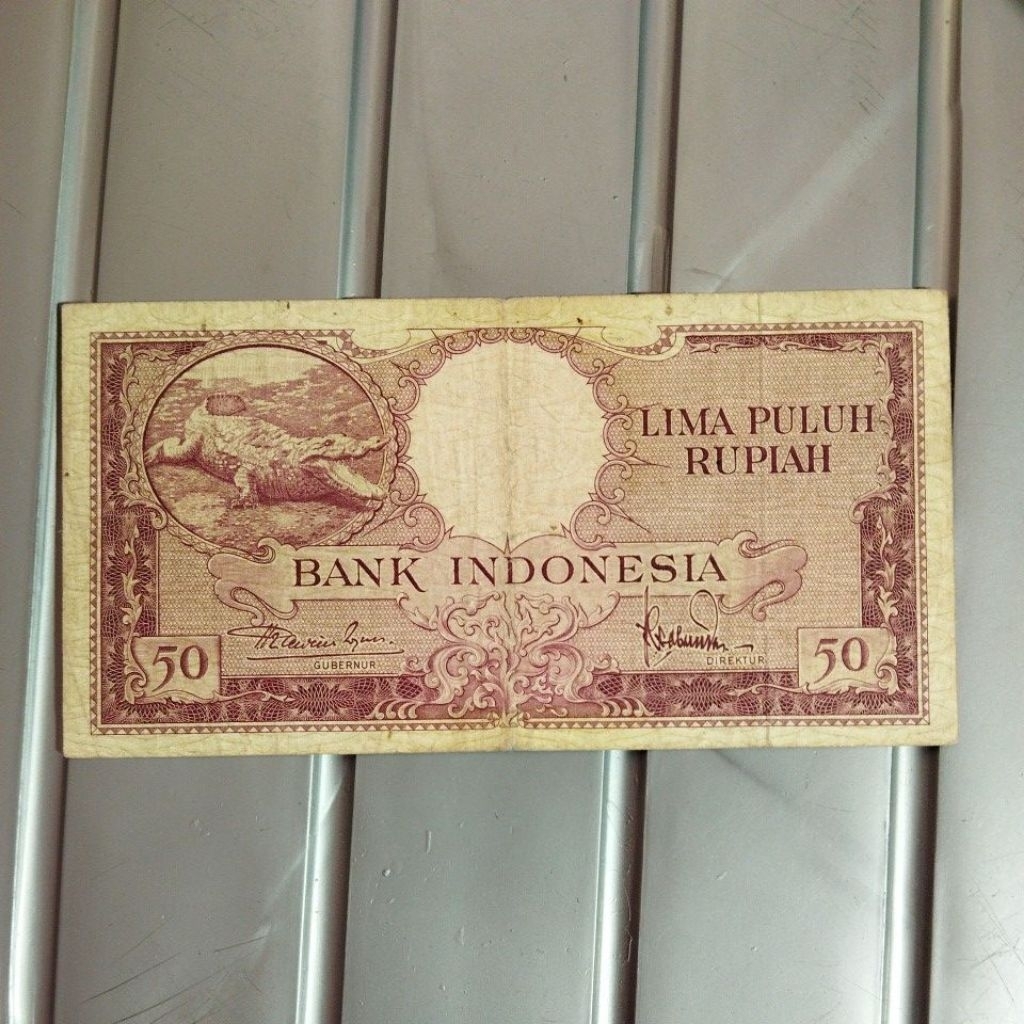 50 rupiah seri HEWAN Buaya bekas beredar asli sesuai foto