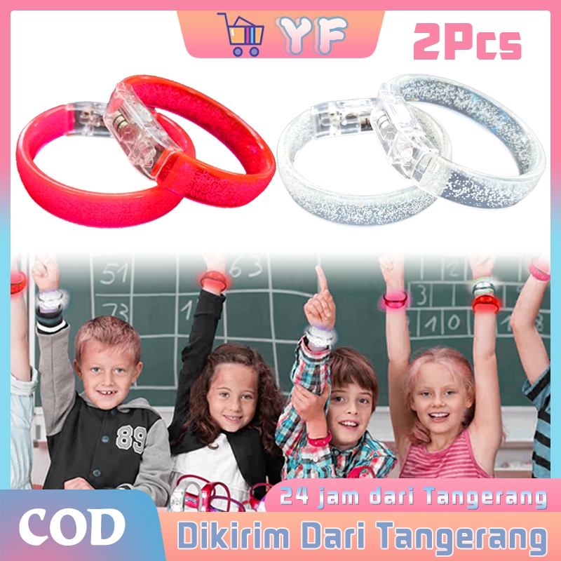 2Pcs Gelang Bercahaya Konser Lampu Gelang Lari Malam Gelang Neon Gelang