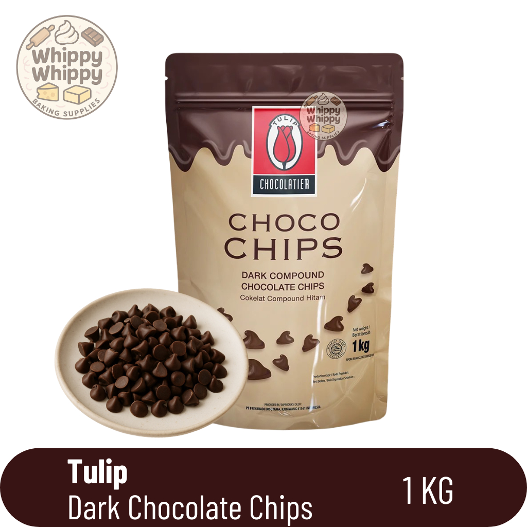 

Chocochip Tulip 1KG / Choco Chip 1 KG / Choco Chip Tulip Dark Compound / Chocochip Besar Tulip