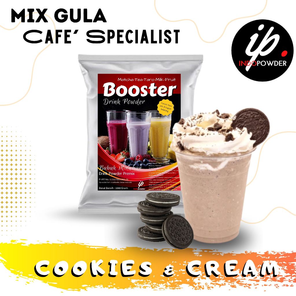 

Indopowder - Bubuk Minuman COOKIES AND CREAM 1Kg Untuk Cafe, Waralaba, Resto dan Minuman Kekinian