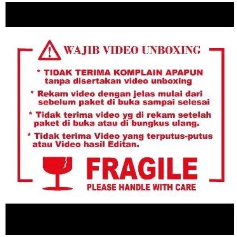 

STIKER VIDEO2 UNBOXING FRAGILE PECAH BELAH FW