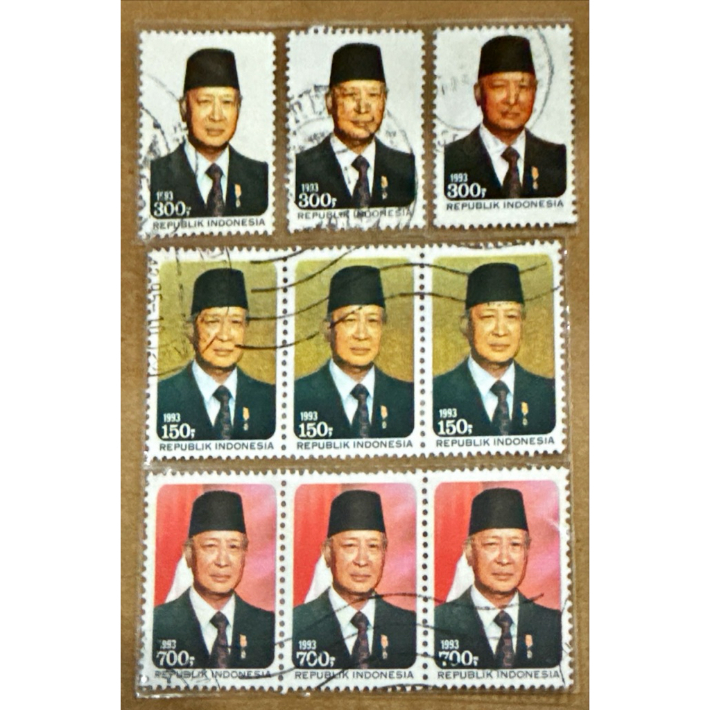 

(BA) PRANGKO INDONESIA 1993 PRESIDEN SOEHARTO 3 SERI 3V COMPLIT SET USED.
