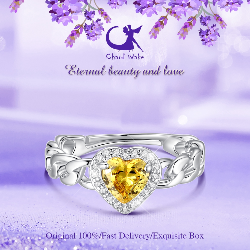 Chard Wake Cincin Wanita Berlian Anti Karat Asli Couple Cincin Wanita Permata Mewah Elegan Cincin Tu