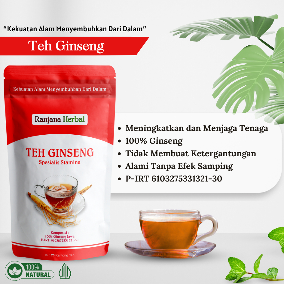 

Ranjana Herbal Teh Ginseng Penambah Tenaga Stamina Kerja Olahraga GYM Travel S*ks 100% Organik Aman Terdaftar Dinkes