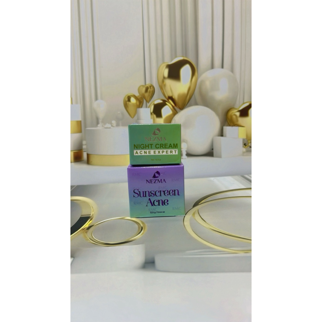 sunscreen acne NEZMA dan nitgh cream acne expert NEZMA