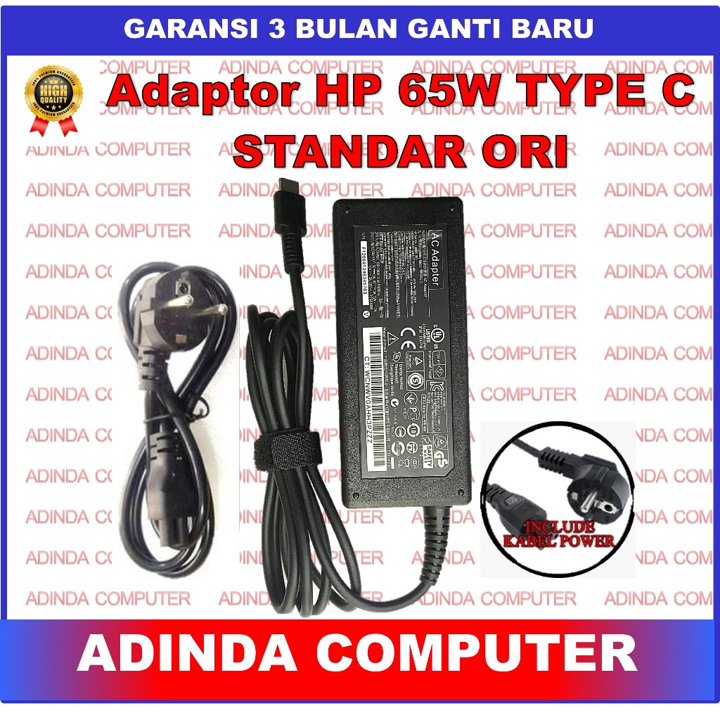 Adaptor Charger Original HP Spectre X360 65W USB Type C