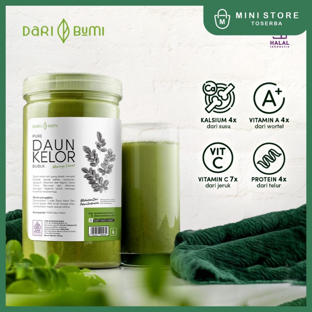 

Daun Kelor Bubuk Organik Premium Dari Bumi Moringa Leaf Powder 450gr