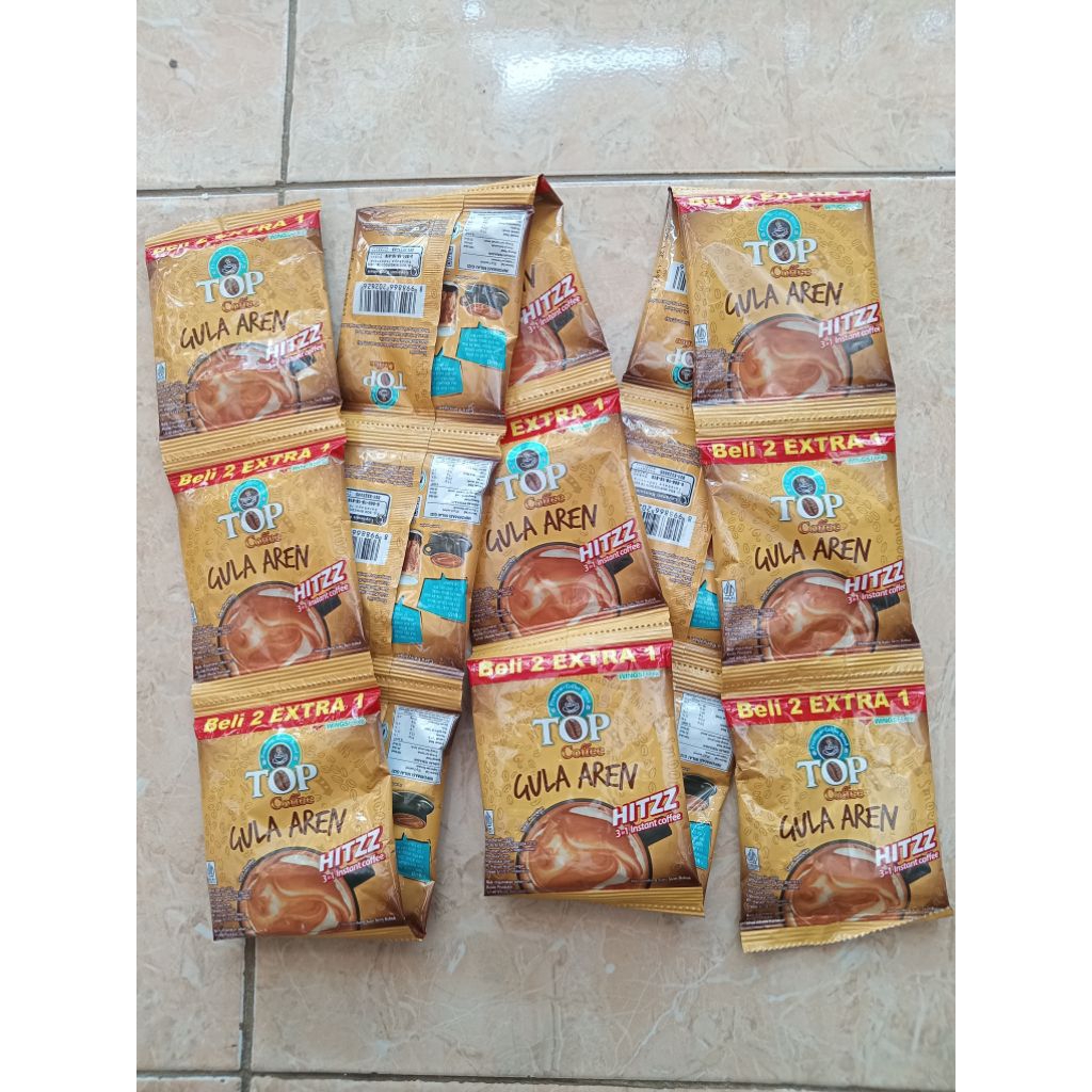 

TOP COFFE GULA AREN 1 RENCENG ISI 15 PCS