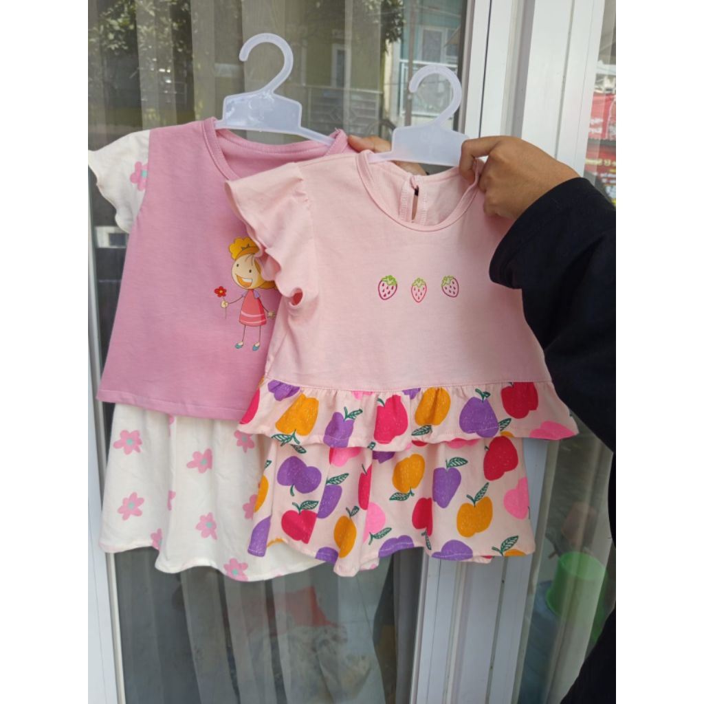 set kulot, set celana, set rok anak katun full print