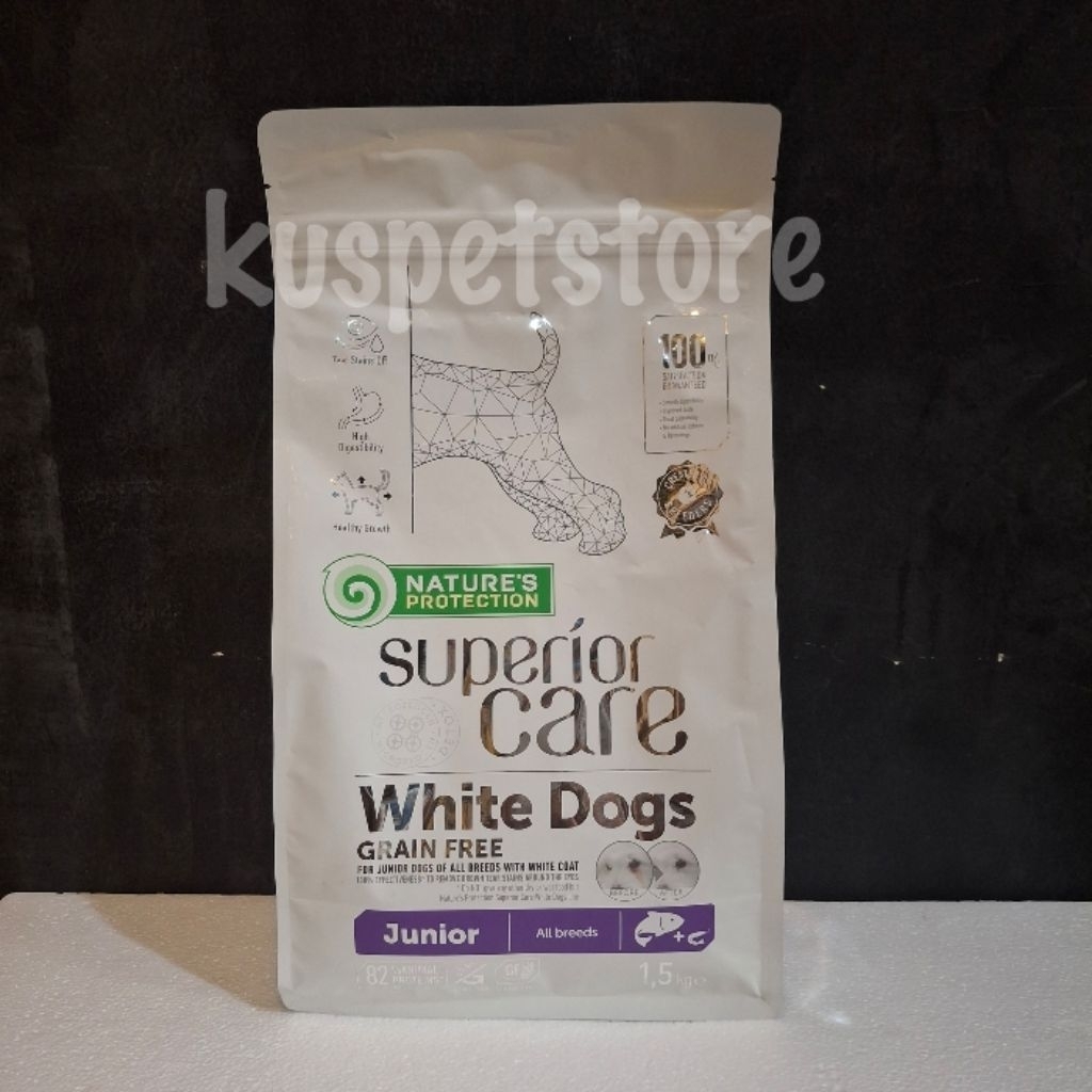 Makanan Anjing Natures Protection Superior Care White Dog Junior Salmon 1,5kg