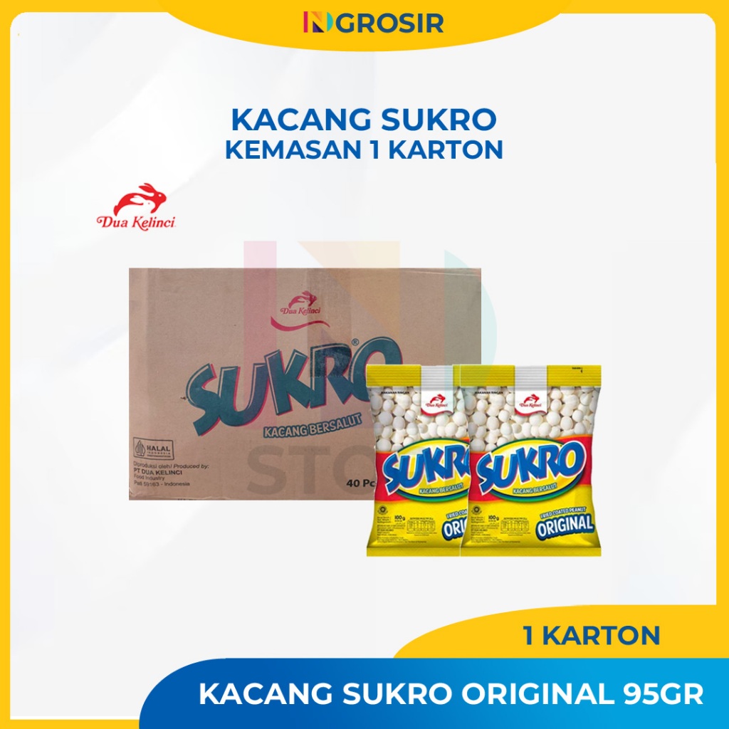 

Sukro Dua Kelinci Kacang Atom Original Kemasan 95gr 1 Karton isi 40 Pcs