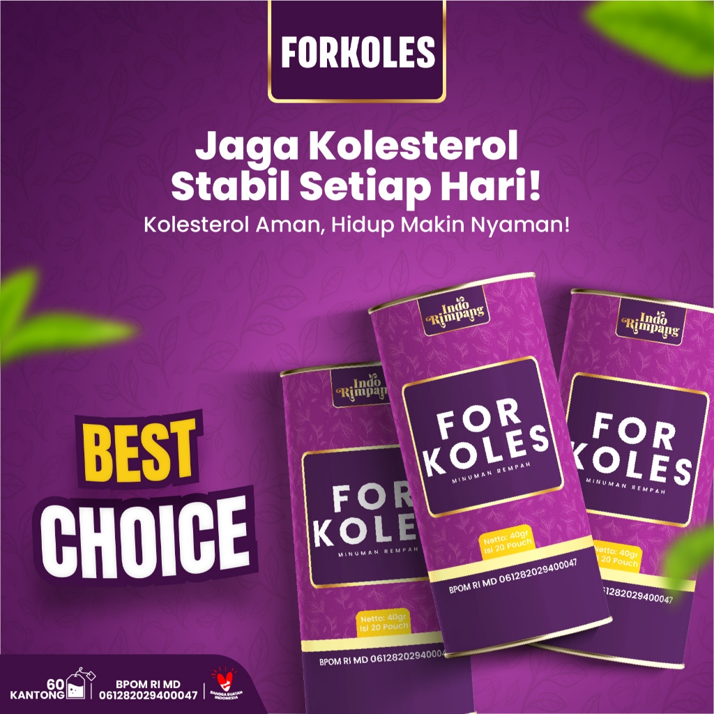 

Forkoles Teh Herbal For Koles Premium Tea BPOM Kombinasi Temulawak Rosella Mengkudu Daun Salam Bantu Stabilkan Kolesterol & Tensi Best Seller