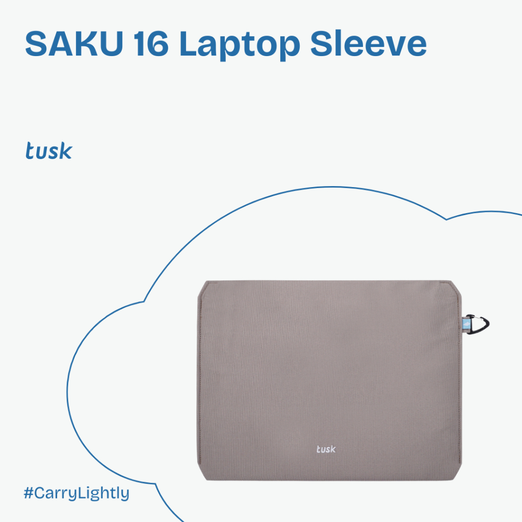 Tusk Saku Mocca Tas Laptop Tipis Laptop Sleeve Sarung Laptop Magnet 16 inch