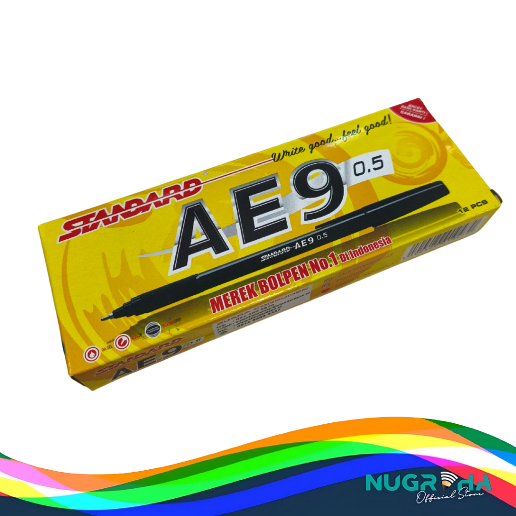 

Pulpen Pena Pen Bolpen Ballpont STANDARD AE-9 0.5 - 1 pack isi 12