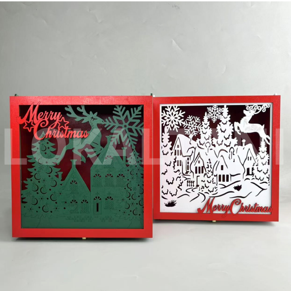 

Box Natal MDF / Christmas Hampers Hardbox / Gift Box 4 Toples 250Gr