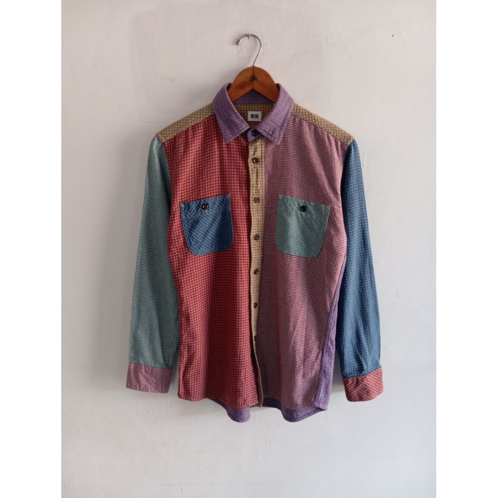 kemeja flannel multicolor Uniqlo