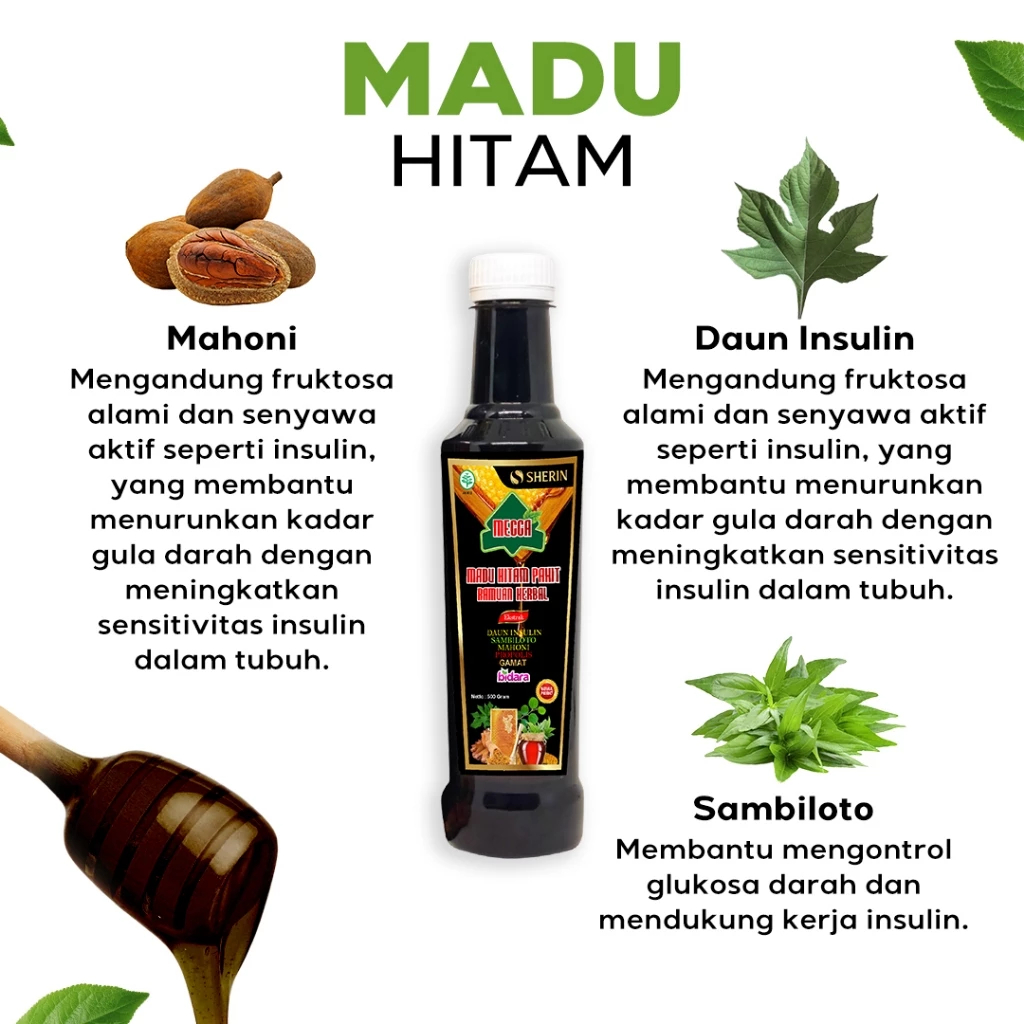 Madu Hitam Pahit Bidara Mecca Insulin 500 gr