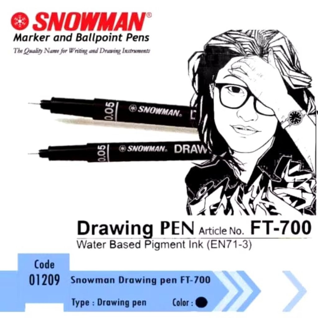 

SNOWMAN FT700 DRAWING PEN 0.05 0.1 0.2 0.3 0.4 0.5 0.6 0.7 0.8 PULPEN SPIDOL GAMBAR
