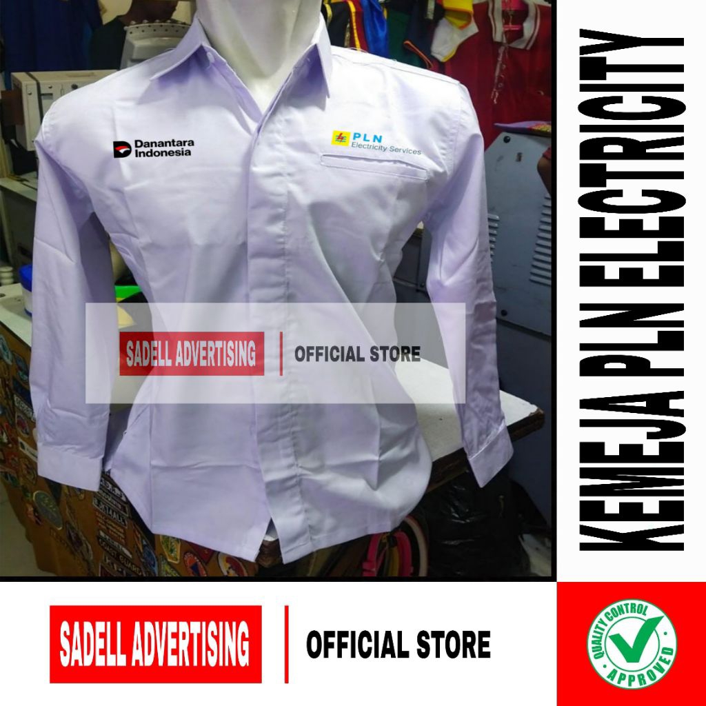 Kemeja PLN ELECTRICITY SERVICES Seragam Danantara Indonesia PLN ELECTRICITY SERVICES Putih Lengan Pa