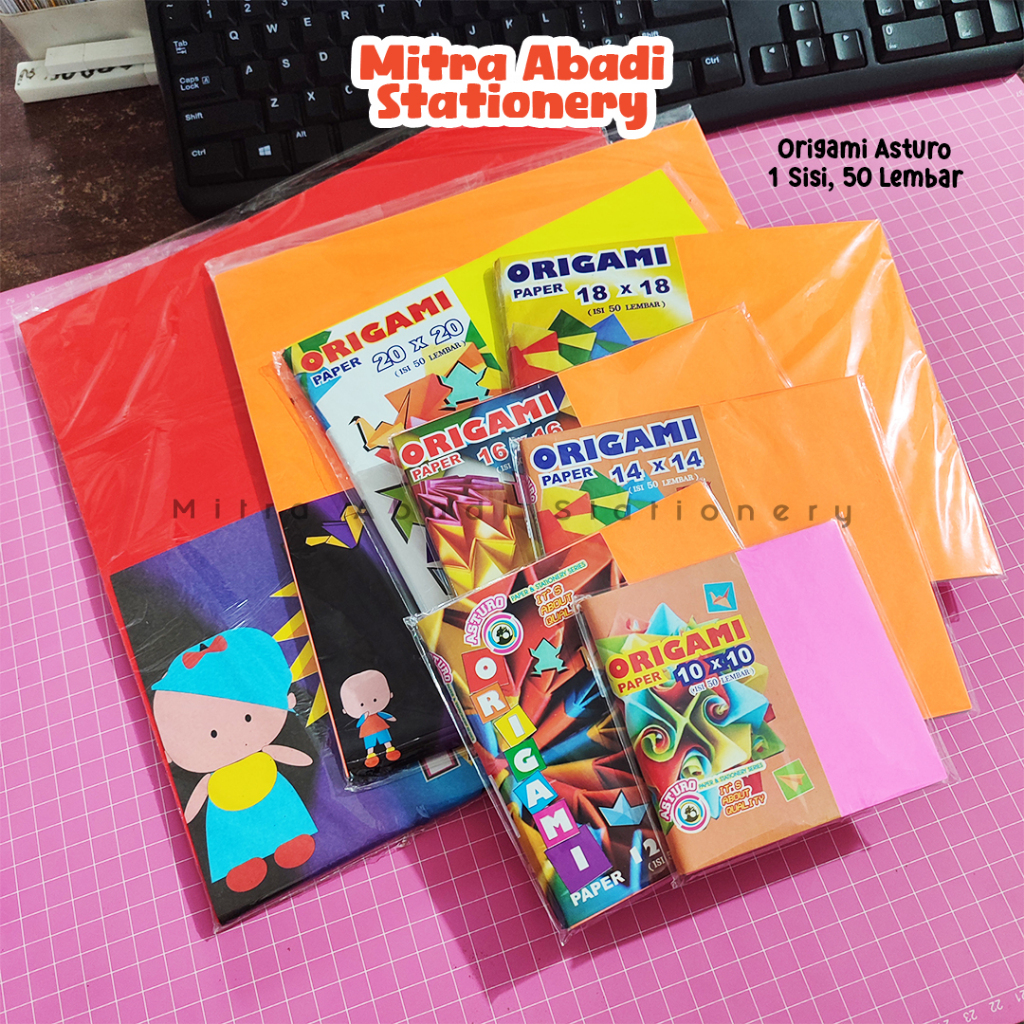 

KERTAS LIPAT ASTURO / ORIGINAL ORIGAMI PAPER BESAR KECIL MURAH 10, 12, 14, 15, 16, 18, 20, 25, 30
