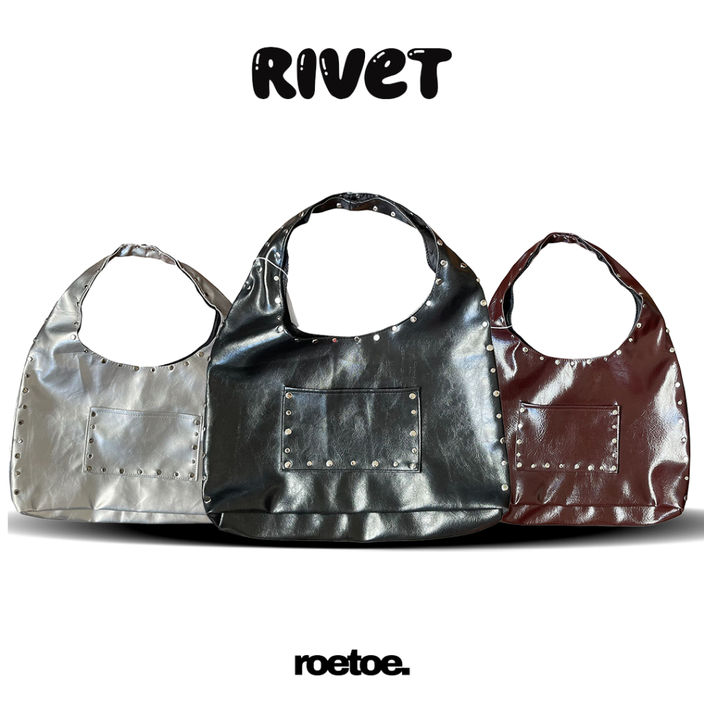 RIVET HOBO LEATHER SHOULDER BAG | TAS BAHU | TAS Y2k BY ROETOE OFFICIAL