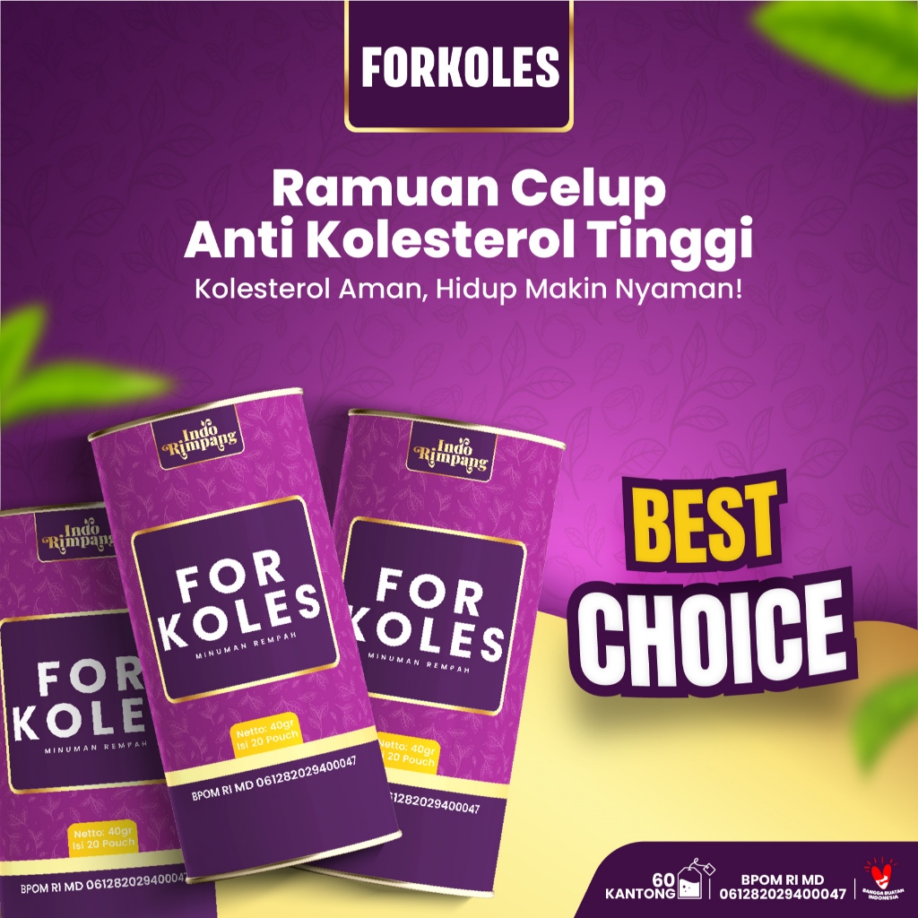 

ForKoles Premium Tea - Teh Rempah Herbal Drink Minuman Sehat Dari Temulawak Rosella Mengkudu & Daun Salam For Koles 20 Tea Bag Bantu Turunkan Kolesterol Jahat & Tensi