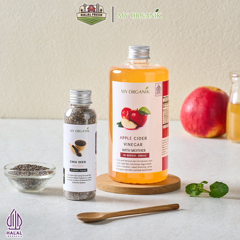 

My Organik Paket Bundling Cuka apel 500 ml dan Chia Seed 70 gram