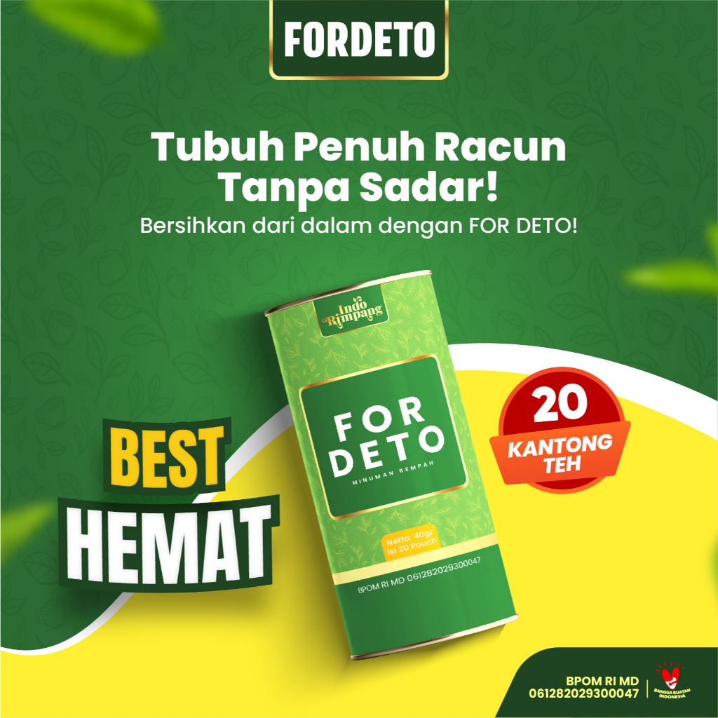 

FORDETO - Minuman Rempah Teh Herbal Detox Usus Isi 20 Atasi Perut Kembung, Lancarkan Pencernaan BPOM