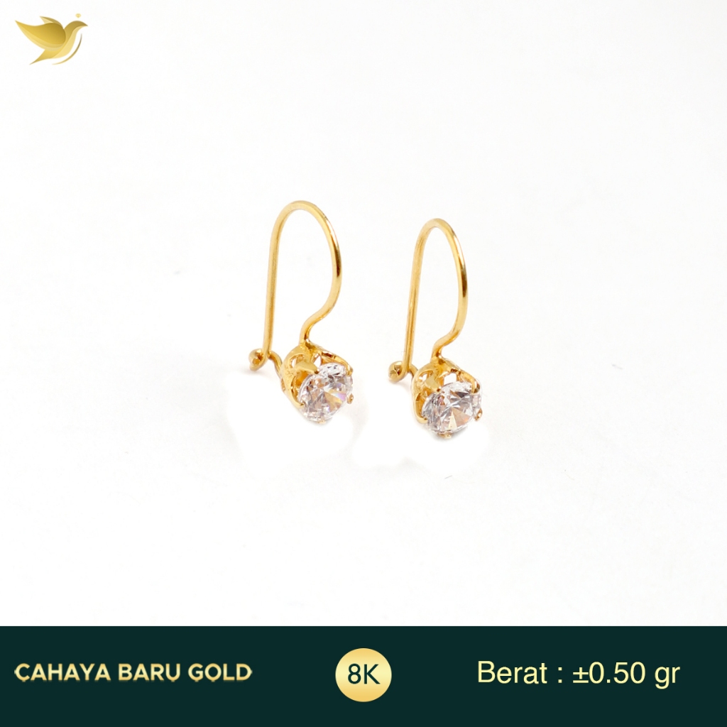 Anting Emas Kait Desy Super Ringan Gold 8K Cahaya Baru Gold