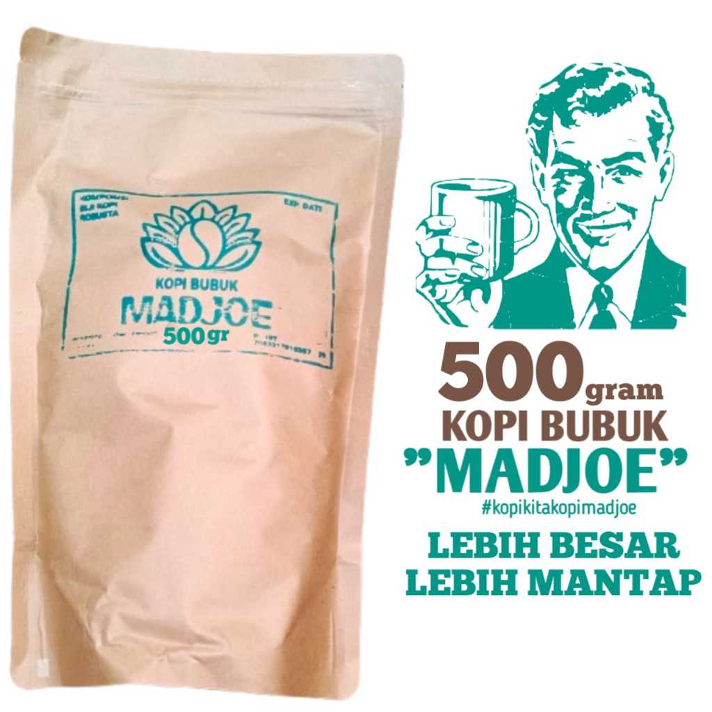 

Kopi Bubuk Madjoe 500gr ,Biji Kopi robusta Pilihan Asli 100%, Kopi Giling