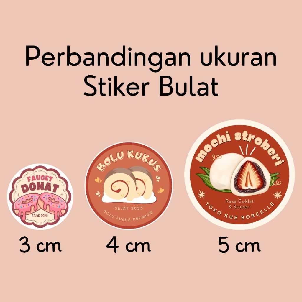 

Stiker Bulat Label Makanan / Hampers Custom – ukuran (3cm, 4cm, 5cm)