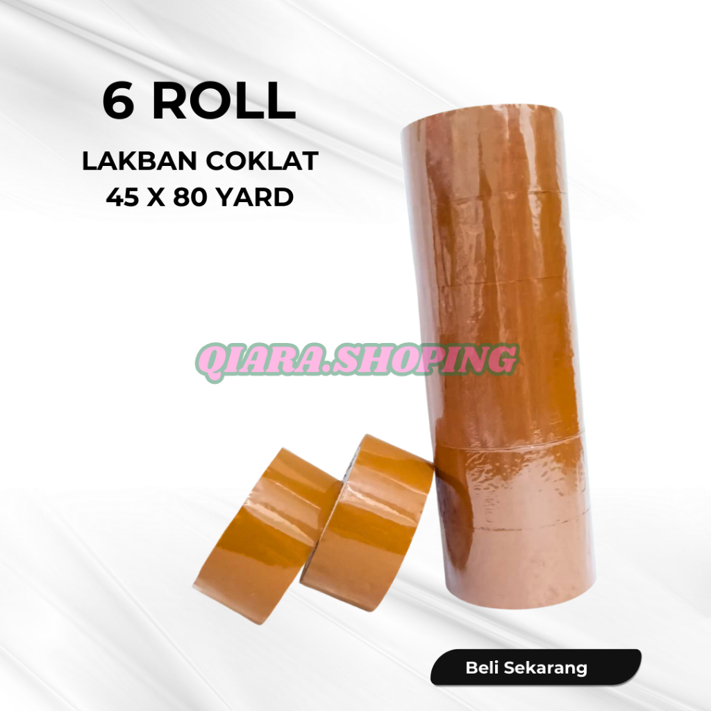 

6 ROL - LAKBAN OPP PACKING COKLAT 45 X 80 YARD EKONOMIS