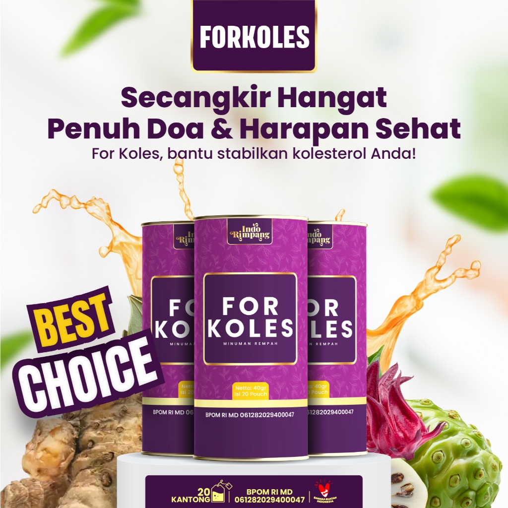 

ForKoles Minuman Herbal Alami Racikan Temulawak Rosella Mengkudu & Daun Salam For Koles Teh Rempah Bantu Stabilkan Kolesterol & Tensi