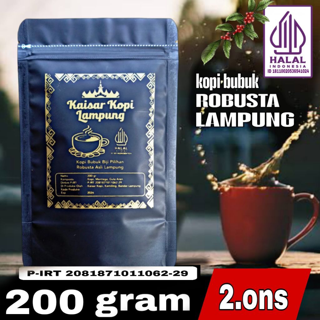 

kopi bubuk premium 200gram Robusta lampung