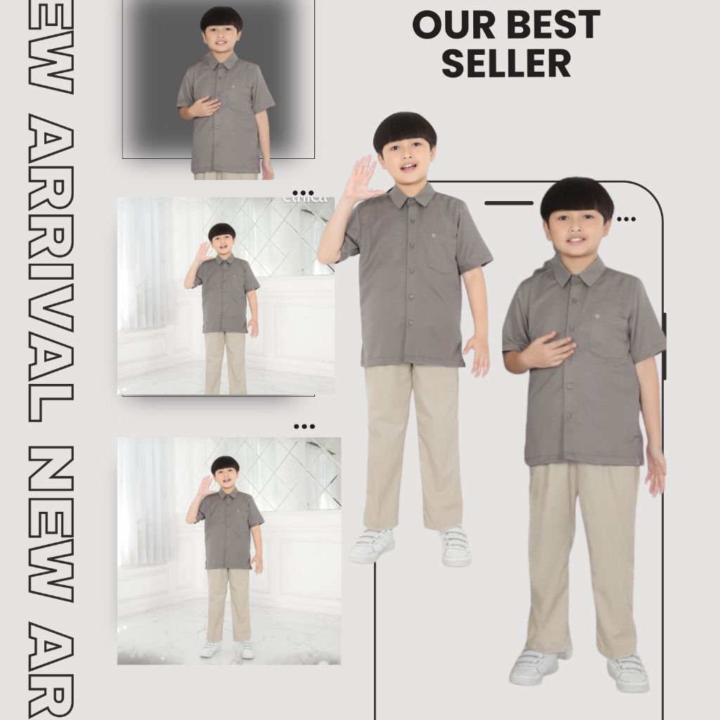 Baju Stelan Koko Anak Set Atasan Celana Panjang ETHICA KAHFI KIDS 235 OVERLAND