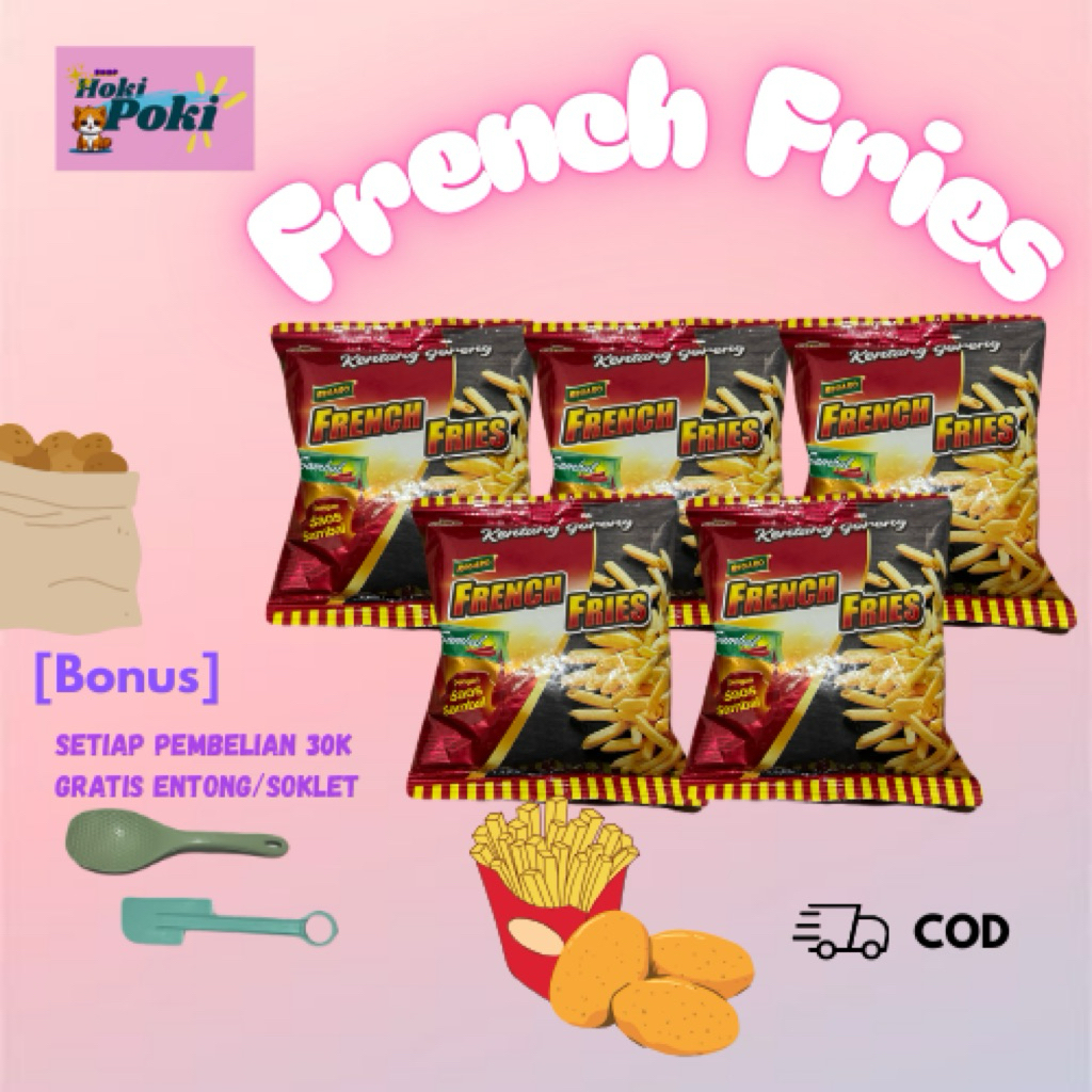 

(free entong) French Fries Isi 5! dengan tambahan saus