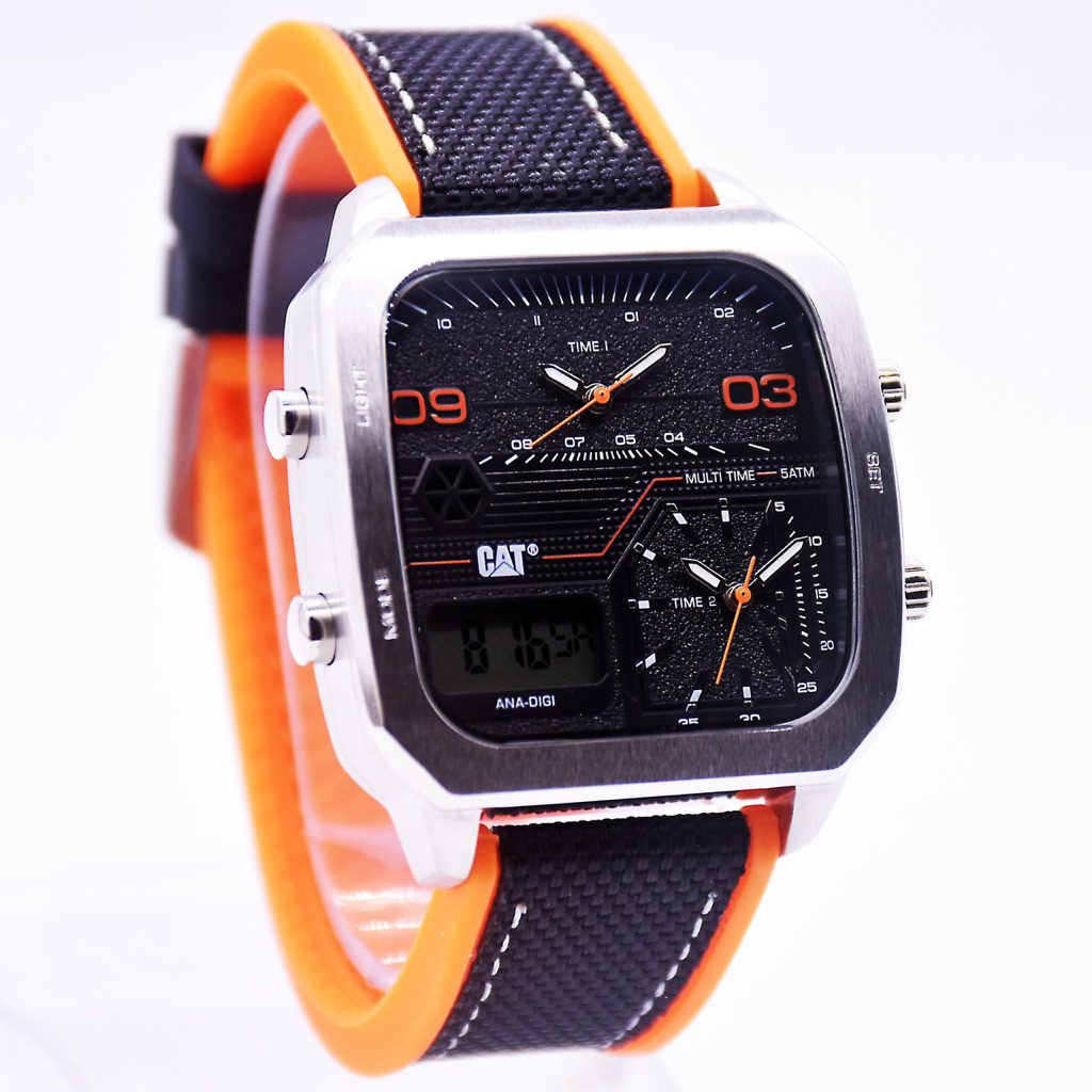 CATERPILLAR AS.149.28.137 Black Analog Digital Silicon Strap