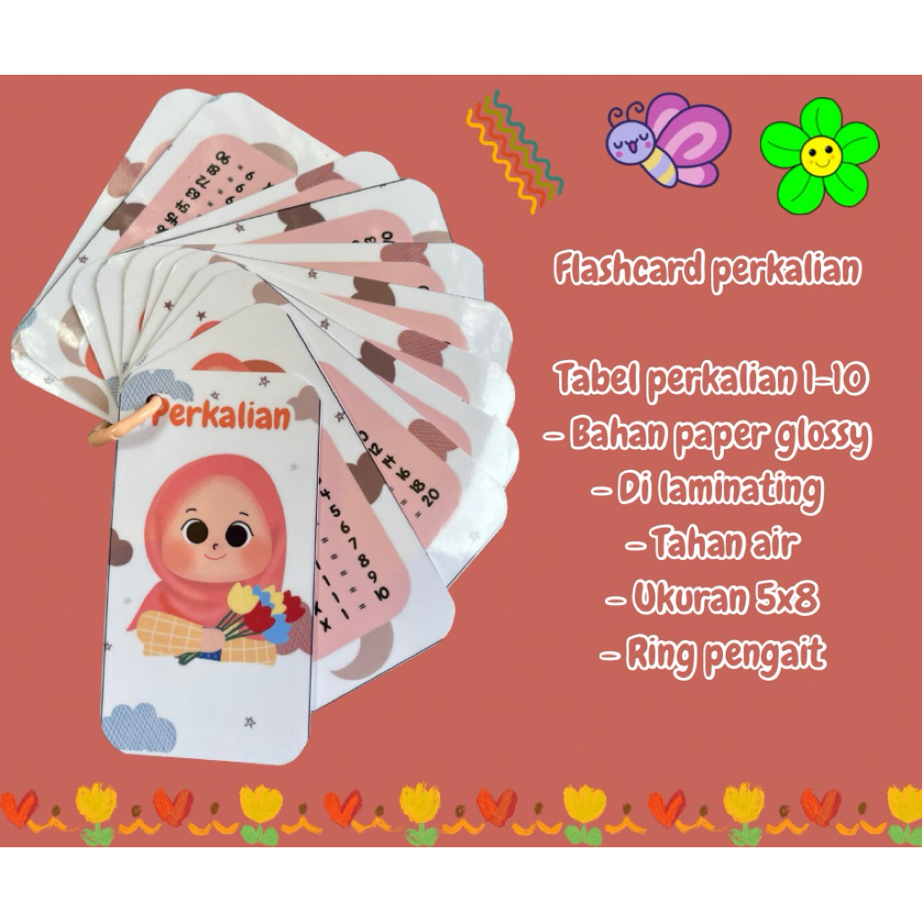 flashcard perkalian , tabel perkalian