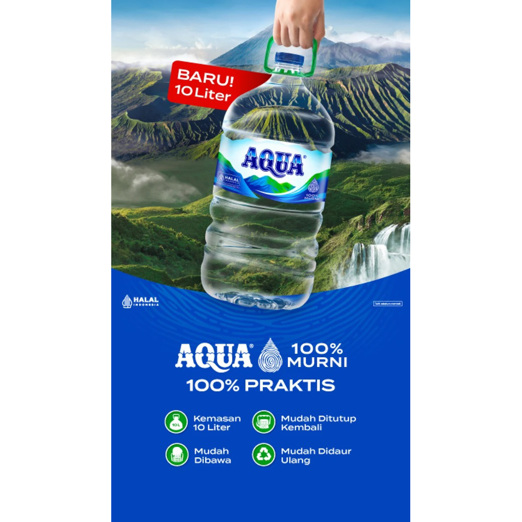 

aqua galon 10 liter - aqua 10L - aqua air mineral 10liter