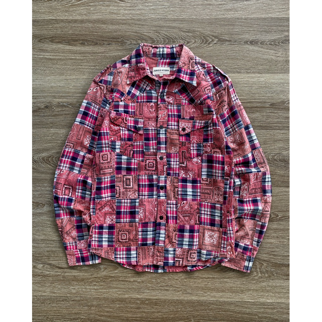 jungle storm patchwork shirt