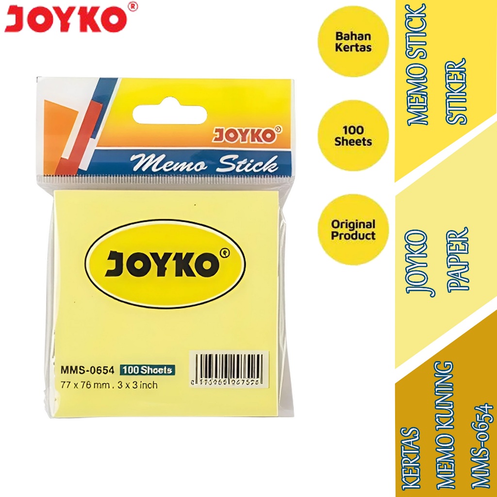

Kertas Memo Kuning - Joyko - Memo Stick Stiker - MMS-0654