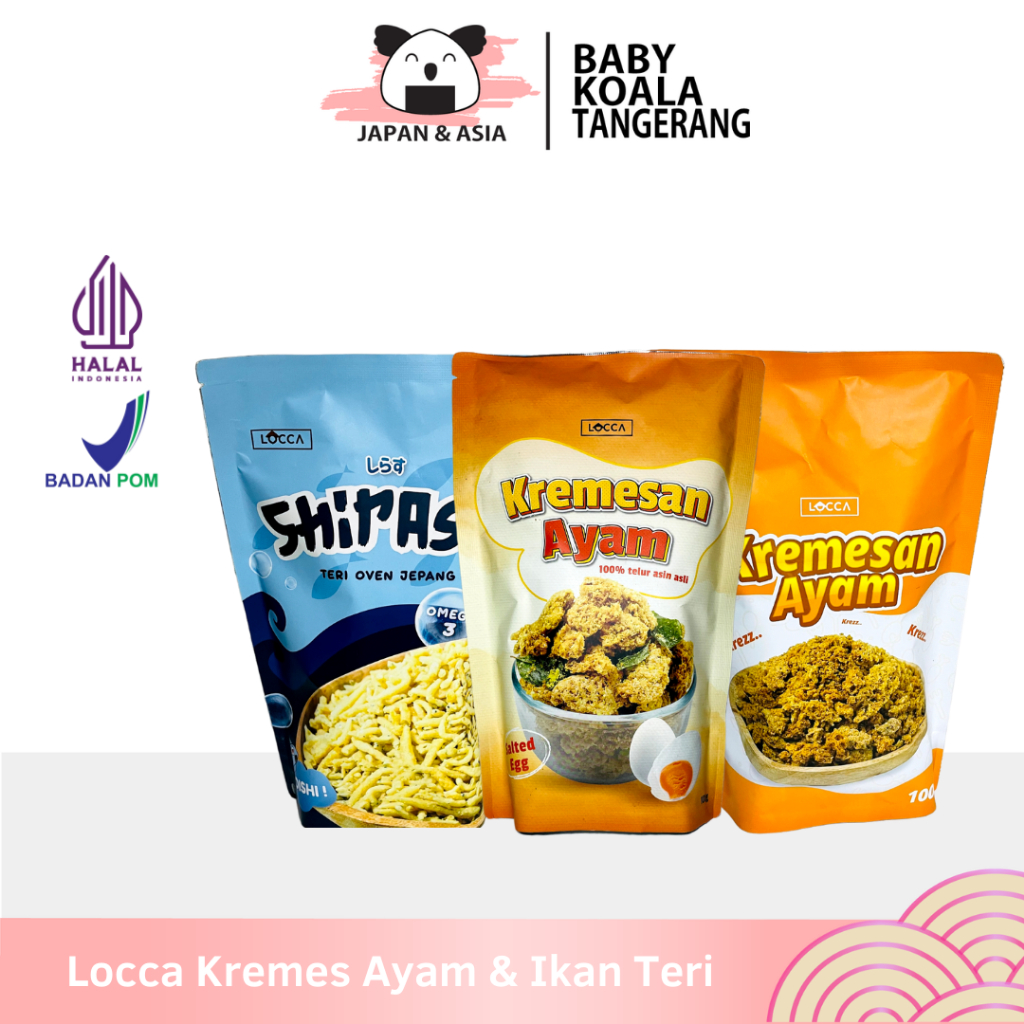 

LOCCA KREMESAN AYAM SHIRASU IKAN TERI JEPANG 100 g Halal | Snack Cemilan Anak Tanpa Pengawet -BKT